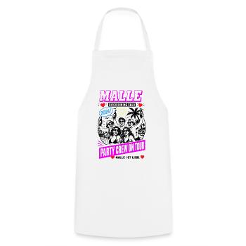 Malle 2026 Daydrinking Club Party Crew on Tour  - Kochschürze - Weiß - Vorne - AI Model Male 185 dark (185cm)