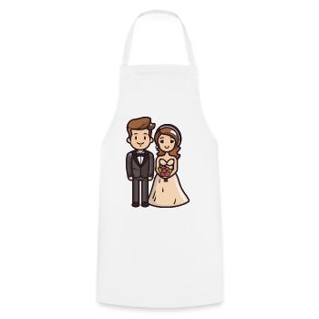 Couple marié marié - Tablier de cuisine - blanc - Devant - AI Model Male 185 dark (185cm)