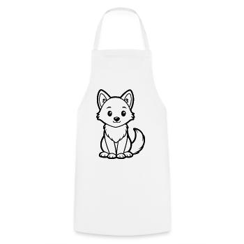 Cute baby wolf - Cooking Apron - white - Front - AI Model Male 185 dark (185cm)