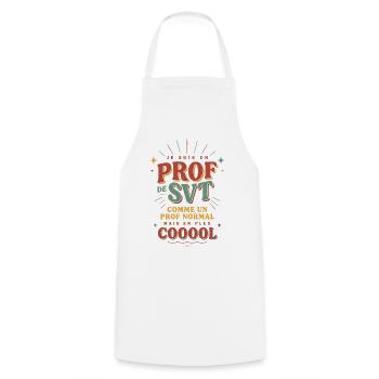 Prof de SVT super cool, idée cadeau Prof cool - Tablier de cuisine - blanc - Devant - AI Model Male 185 dark (185cm)