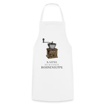 Kaffee ist auch nur Bohnensuppe - Kochschürze - Weiß - Vorne - AI Model Male 185 dark (185cm)