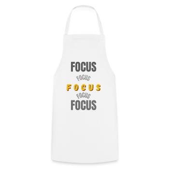 T-shirt Motivation Minimaliste - FOCUS - Tablier de cuisine - blanc - Devant - AI Model Male 185 dark (185cm)