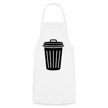 Trash Can - Cooking Apron - white - Front - AI Model Male 185 dark (185cm)