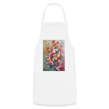 Multicolor Watercolor Koi - Cooking Apron - white - Front - AI Model Male 185 dark (185cm)
