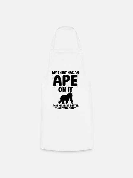 Affe Spruch Silhouette - Kochschürze - Weiß