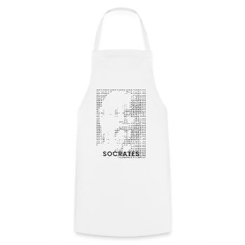 Sokrates ASCII-Porträt - Kochschürze - Weiß - Vorne - AI Model Male 185 dark (185cm)