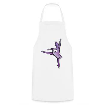 Purple Ballet Silhouette - Kochschürze - Weiß - Vorne - AI Model Male 185 dark (185cm)