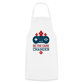Sei der Game Changer Controller Tee - Kochschürze - Weiß - Vorne - AI Model Male 185 dark (185cm)