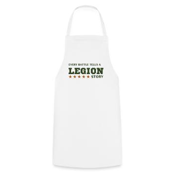 Legion-Schlachtgeschichte - Kochschürze - Weiß - Vorne - AI Model Male 185 dark (185cm)