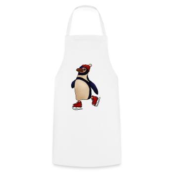 Schlittschuhpinguin - Kochschürze - Weiß - Vorne - AI Model Male 185 dark (185cm)