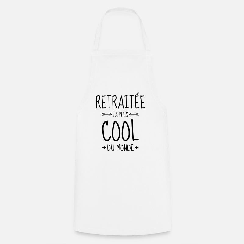 retraite / retraité / retraitée / pension - Tablier de cuisine - blanc