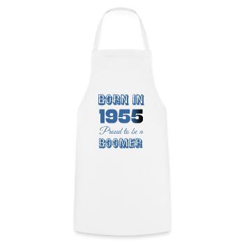 Born in 1955 Proud to Be a Boomer - Cooking Apron - white - Front - AI Model Male 185 dark (185cm)