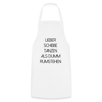 Party tanzen feiern fiesta lustiger Spruch Schrift - Kochschürze - Weiß - Vorne - AI Model Male 185 dark (185cm)