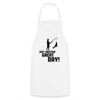 Pêcher un autre grand jour 001 - Tablier de cuisine - blanc - Devant - AI Model Male 185 dark (185cm)