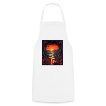 Voyage magique - Tablier de cuisine - blanc - Devant - AI Model Male 185 dark (185cm)