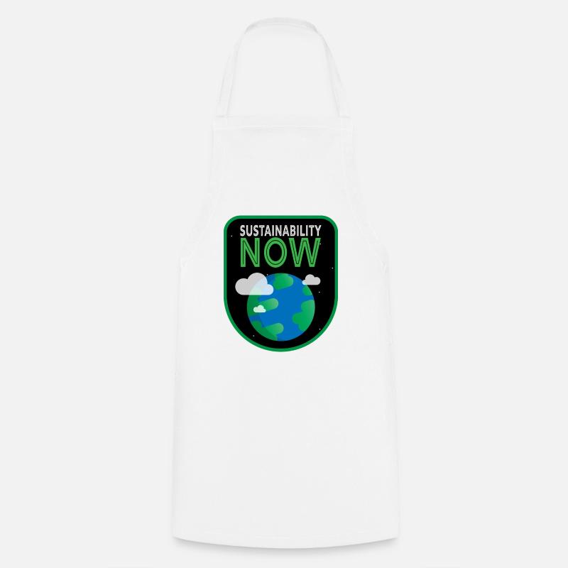 Sustainability Patch Sustainability earth illustration - Cooking Apron - white