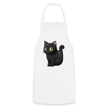 Cute Black Cats Sticker Stcker - Cooking Apron - white - Front - AI Model Male 185 dark (185cm)