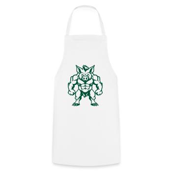 Bande dessinée Sanglier - Tablier de cuisine - blanc - Devant - AI Model Male 185 dark (185cm)