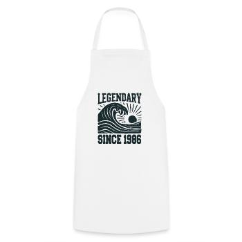 Légendaire depuis 1986 Birthday Wave - Tablier de cuisine - blanc - Devant - AI Model Male 185 dark (185cm)