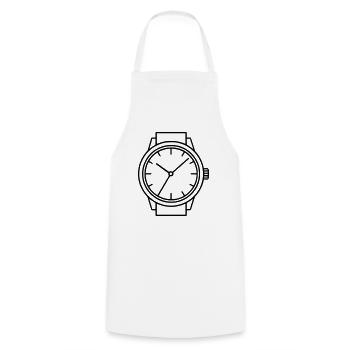 Uhr - Kochschürze - Weiß - Vorne - AI Model Male 185 dark (185cm)