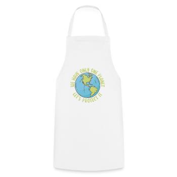 Let Only One Planet Leave Earth Day - Cooking Apron - white - Front - AI Model Male 185 dark (185cm)