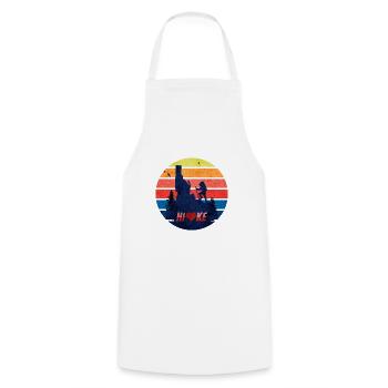 The mountains call and I have to go mountaineer, wa - Cooking Apron - white - Front - AI Model Male 185 dark (185cm)