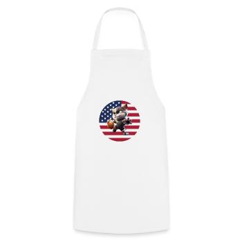 American Football Sport Présent - Tablier de cuisine - blanc - Devant - AI Model Male 185 dark (185cm)
