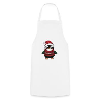 Pinguin Weihnachten - Kochschürze - Weiß - Vorne - AI Model Male 185 dark (185cm)