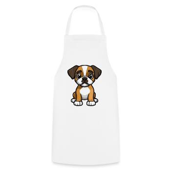 Boxer Hund Comic Niedlich - Kochschürze - Weiß - Vorne - AI Model Male 185 dark (185cm)