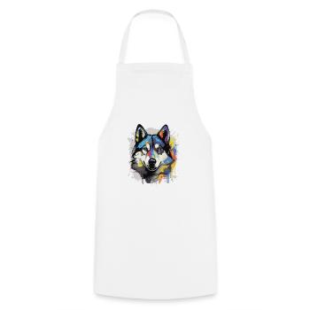 Husky Hund Kopf Porträt Pop Art - Kochschürze - Weiß - Vorne - AI Model Male 185 dark (185cm)