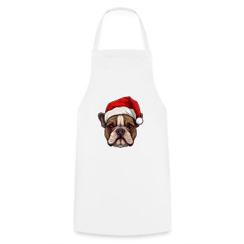 Französische Bulldogge Hund Kopf Weihnachten Portä - Kochschürze - Weiß - Vorne - AI Model Male 185 dark (185cm)