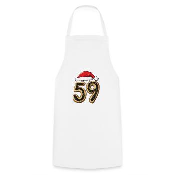 59 Number Christmas Cookie - Cooking Apron - white - Front - AI Model Male 185 dark (185cm)