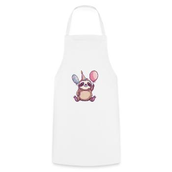 Sloth Birthday Comic Cute - Cooking Apron - white - Front - AI Model Male 185 dark (185cm)