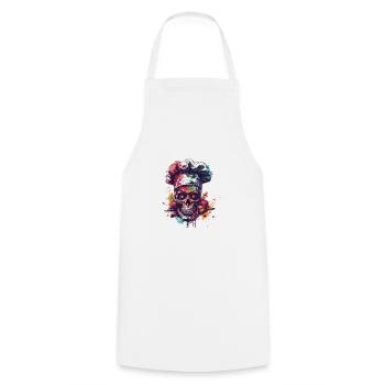 Crâne de chef - Tablier de cuisine - blanc - Devant - AI Model Male 185 dark (185cm)
