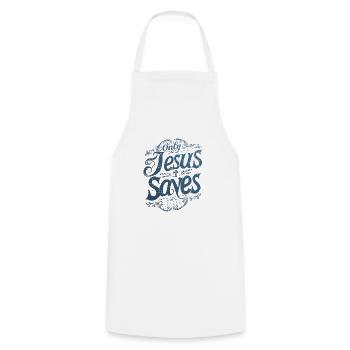 Jesus Christus Rettet Bibelspruch Glaube Hoffnung - Kochschürze - Weiß - Vorne - AI Model Male 185 dark (185cm)
