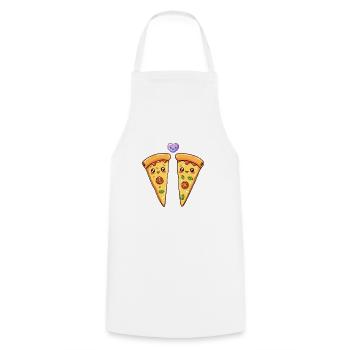 Pizza Paar Liebe Herz Comic - Kochschürze - Weiß - Vorne - AI Model Male 185 dark (185cm)