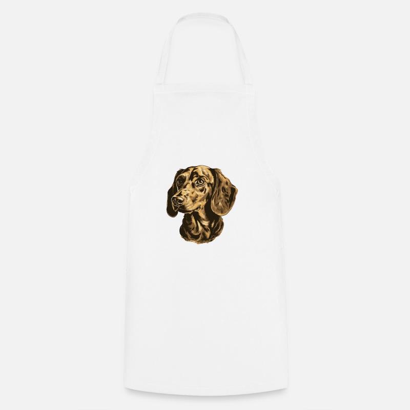 Teckel Chien Portrait Teckel - Tablier de cuisine - blanc