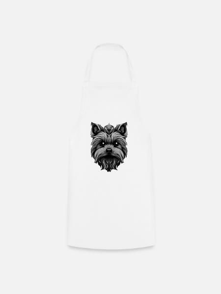Yorkshire Terrier Hund Portrait - Kochschürze - Weiß