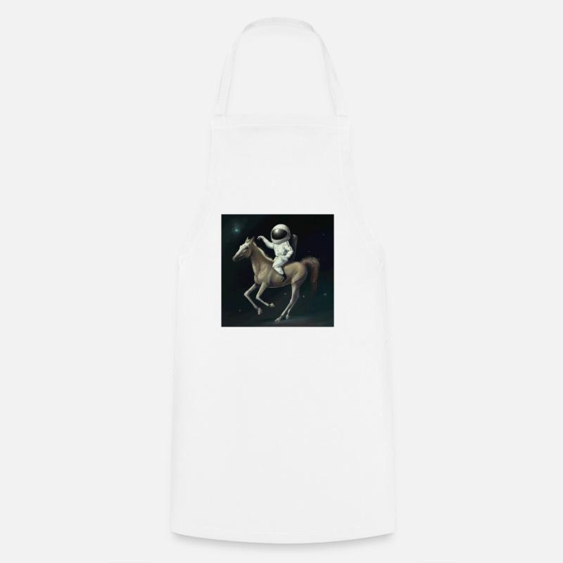 Astronaut on a horse - Cooking Apron - white
