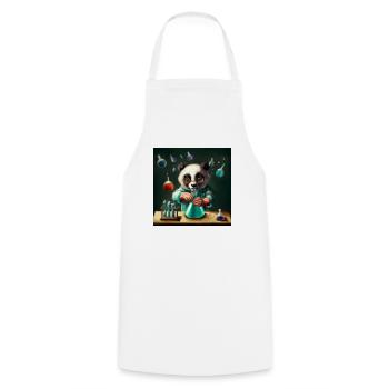 Panda Forscher - Kochschürze - Weiß - Vorne - AI Model Male 185 dark (185cm)