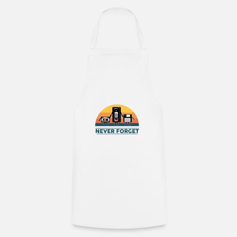 Vhs cassette floppy disk nerd geek gift - Cooking Apron - white