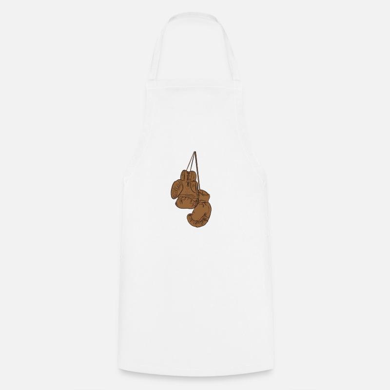 Vintage Boxing Gloves / Boxer / Ring / Leather - Cooking Apron - white