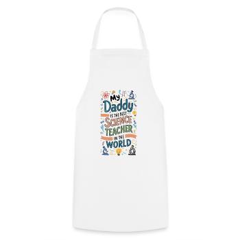 Mon père est le meilleur professeur de sciences - Tablier de cuisine - blanc - Devant - AI Model Male 185 dark (185cm)