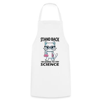 Résignation - J’essaie la science - Tablier de cuisine - blanc - Devant - AI Model Male 185 dark (185cm)
