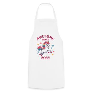 Awesome Since 2022 - Kids Birthday Unicorn - Cooking Apron - white - Front - AI Model Male 185 dark (185cm)