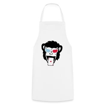 singe gorille poker carte as - Tablier de cuisine - blanc - Devant - AI Model Male 185 dark (185cm)