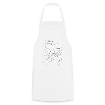 Vallée de montagne avec rivière - Tablier de cuisine - blanc - Devant - AI Model Male 185 dark (185cm)