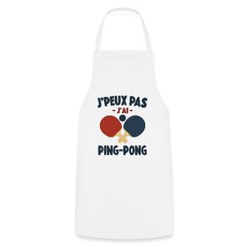 Je Peux Pas J'ai Ping-Pong Cadeau - Tablier de cuisine - blanc - Devant - AI Model Male 185 dark (185cm)