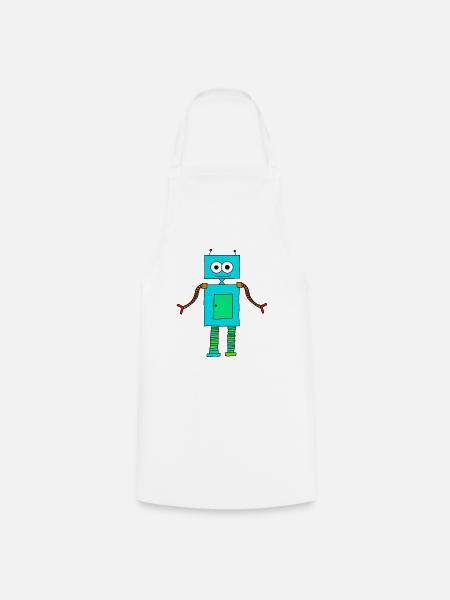 Cute robot - Cooking Apron - white