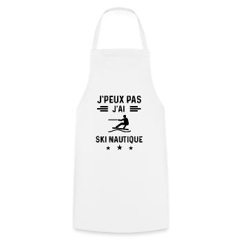 cadeau je peux pas j'ai ski nautique - Tablier de cuisine - blanc - Devant - AI Model Male 185 dark (185cm)